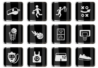 basketball icon set