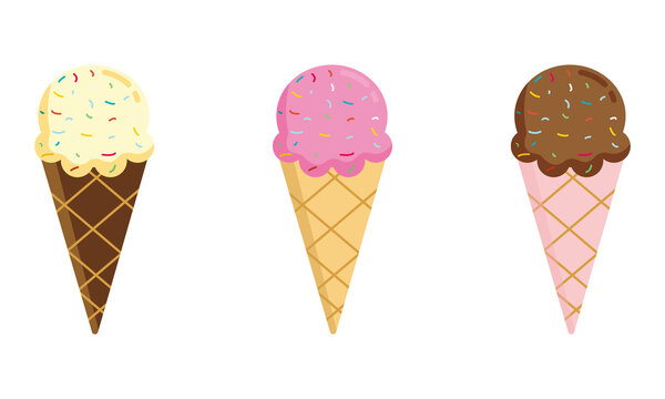 various flavors of ice cream icon illustrations, for logo icon templates