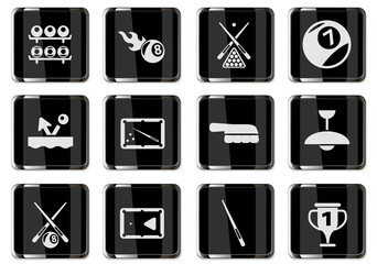 Billiards icon set