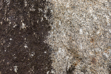 Granite texture with high feldspar weathered surface and fresh surface texture