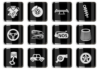 Car tuning icon set