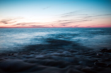 Obraz premium Long exposure shot of evening sea. Batumi. Georgia