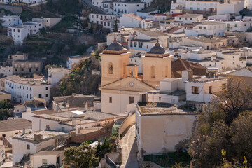 Fototapeta na wymiar church with 2 towers in a small town in southern Spain