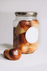 Traditional neapolitan dessert baba with rum in decorative jars