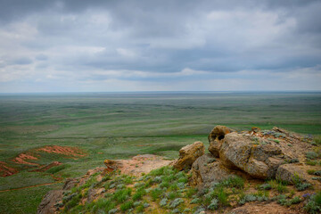 Southern steppe landscape from the Big Bogdo Mount
