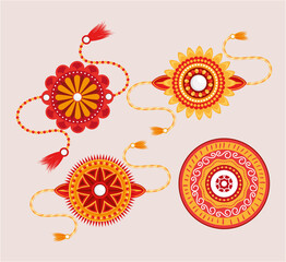 Raksha bandhan wristband icon collection