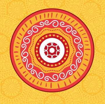 orange bohemic mandala