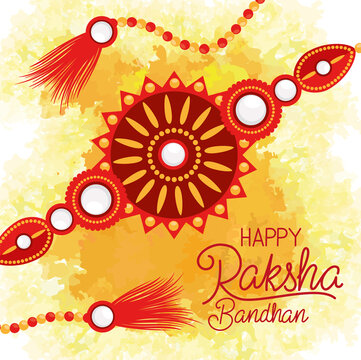 Happy Raksha Bandhan With Red Wristband