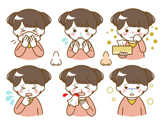 鼻に異常がある太った幼い少女