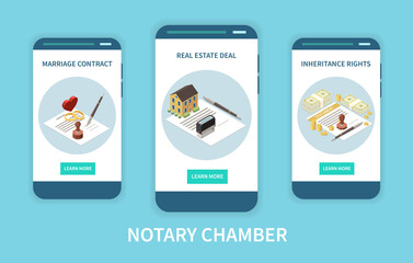 Fototapeta na wymiar Notary Chamber Mobile App Concept Illustration