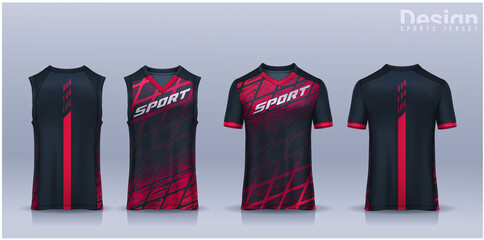 t-shirt sport design template, Soccer jersey mockup for football club, Running singlet,basketball Tank top.