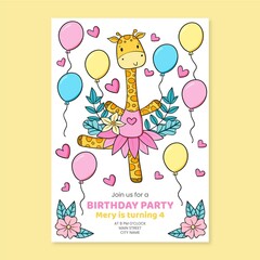 Hand Drawn Animals Birthday Invitation_5