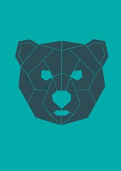 BEAR HEAD LOW POLY BACKGROUND ANIMALS WILD NATURE