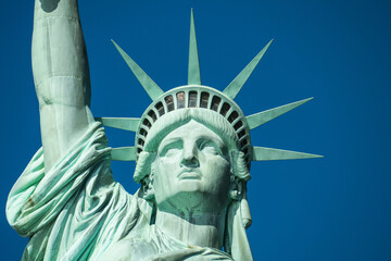 United States, New York, the face of the Statue of Liberty