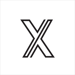 X letter monogram logo in line art style.