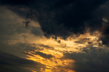 Contrasting storm clouds in the sky
