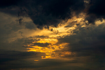Contrasting storm clouds in the sky