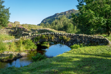 Fototapeta na wymiar View of Watendlath Bridge in the Lake District