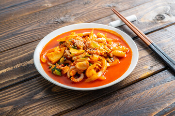 spicy stir-fried octopus, Korean food 'nakji bokkeum'