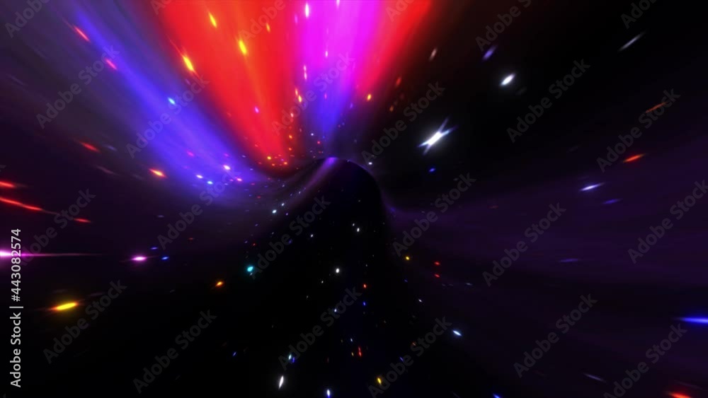 Poster abstract energy tunnel in space. energy force fields tunnel in outer space. vortex energy flows