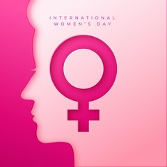 Realistic International Womens Day Illustration Paper Style 4