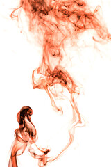 Fototapeta na wymiar Red smoke on a white background.