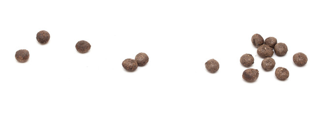 Rabbit excrement isolated over white