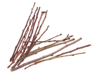 Wooden twigs isolated on a white