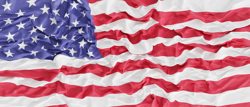United States of America flag banner background, 3d render
