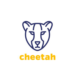 cheetah logo, animal face line icon