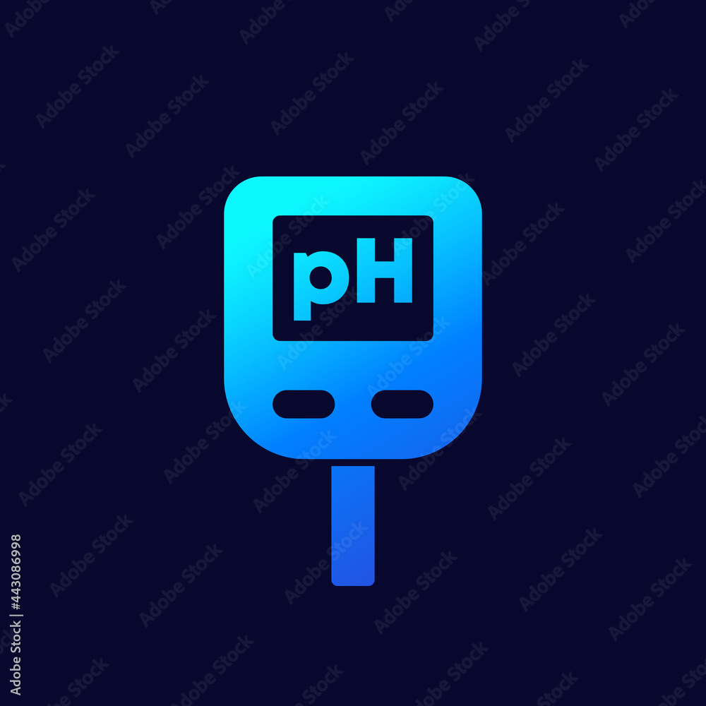 Wall mural ph meter icon on dark