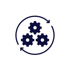 operations, process icon with gears