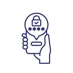 password line icon with smart phone