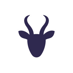 springbok, gazelle icon on white