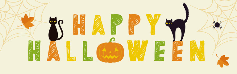 vector background with halloween illustrations for banners, cards, flyers, social media wallpapers, etc.