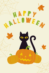 vector background with halloween illustrations for banners, cards, flyers, social media wallpapers, etc.
