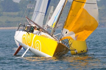 Course à la voile en classe Mini 6.50 class40, l'Imoca et la classe 50 en Bretagne France © ALAIN VERMEULEN