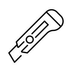 Monochrome linear cutter knife icon vector illustration for cutting, chopping, slicing
