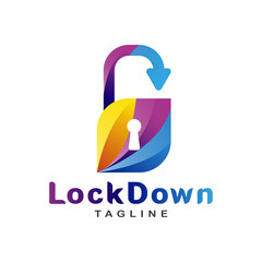 Creative Lock Concept Logo Design. Perfect use for business company. Corporate identity design element. Technology, Network safety, bank protection logotype idea. Connect, integrate, circle lock