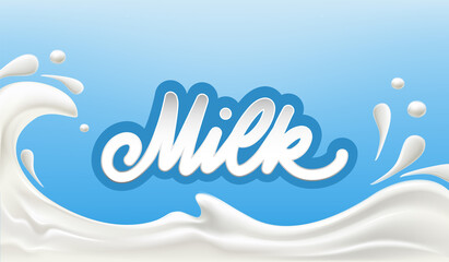 Fototapeta na wymiar Milk label for product desing. Milk logo.