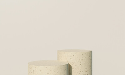 Marble podium, Cosmetic display product stand on pastel background. 3D rendering