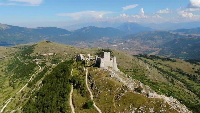 aerial view of famous abruzzi landmark rocca calascio italy