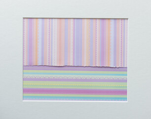 patterned striped paper and light paper accent frame