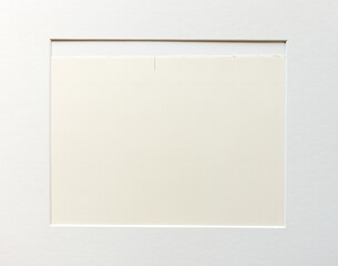 gray ivory accent frame overlay with textured, used art paper - centre focus on deckle edge -...