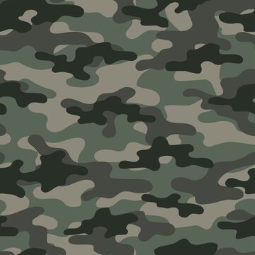 green Digital camouflage seamless pattern. Military texture. Abstract army or hunting masking ornament. Classic background. Vector design illustration.