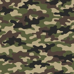 Fototapeta premium Camouflage seamless pattern green. Military camo.Army background.Print on clothing.Modern design.