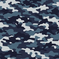 Camouflage blue seamless pattern.Military camo.Army background.Print on clothing.Modern design.