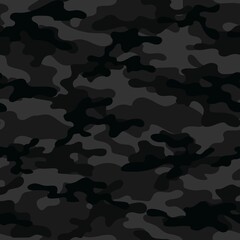 Black military camouflage print seamless vector pattern. green background .modern. © keni