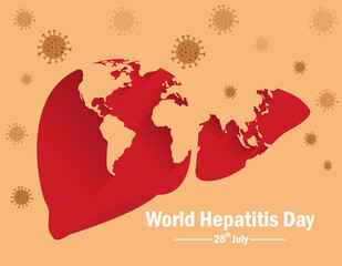 Concept of hepatitis. Vector illustration, banner or poster for world hepatitis day.