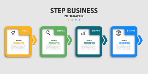 Modern info graphic business template and data visualization with 4 options.